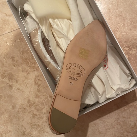 New Stubbs & Wooton Alicia Womem Ballerina sand flats size 38 - Picture 4 of 4